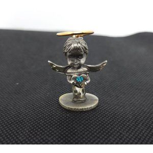 NWT Genuine Pewter Birthstone Angel of the Month December 1.5" T Gold Pl…